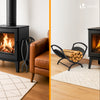 Range Buche Support a bois 40.5x32x33cm en Metal noir - VOUNOT FR