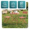 Set de Bistro en metal 1 table 2 chaises Rouge brique - VOUNOT FR