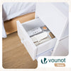 Lot de 2 Table de chevet d’appoint avec tiroir et compartiment 25x30x66cm blanc - VOUNOT FR