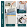 Panier a linge pliable 100L avec sac intérieur cadre bambou et couvercle beige - VOUNOT FR