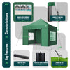 Tonnelle de jardin renforcée 3x3m pliable Barnum avec 4 parois latérales et fenêtres vert - VOUNOT FR