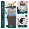 Panier a linge pliable 145L avec sac intérieur cadre bambou et couvercle gris - VOUNOT FR