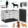 Cage pour chien pliable avec 2 portes verrouillable plateau amovible et housse de protection 92x58x64cm - VOUNOT FR