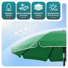 Parasol de jardin 2m avec ancrage sol et sac de transport Vert - VOUNOT FR