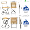 Ensemble bistro extérieur 1 table 2 chaises bois - VOUNOT FR