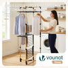 Sechoir a linge vertical tour etendoir pliable 4 niveaux 99x69x175.5 cm style bois noir - VOUNOT FR