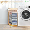 Panier a linge en bambou d’angle avec couvercle 58L