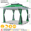 Tonnelle de jardin exterieure pliable avec moustiquaire 3.6x3.6m vert