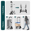 Chariot de courses pliable monte escalier aluminium avec sac isotherme gris - VOUNOT FR