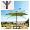 Parasol de jardin inclinable avec aeration et sac bandouliere 270cm vert olive