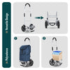 Chariot de course pliable aluminium 2 roues bleu marine - VOUNOT FR