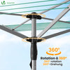 Etendoir a Linge Exterieur Rotatif avec housse de protection et Surface etendage 45m Argent Vert - VOUNOT FR