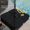 Lot de 4 dalles lestage parasol HDPE 60L eau - 100kg sable noires