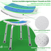 Siege de douche ergonomique a hauteur reglable en Aluminum HDPE bleu - VOUNOT FR