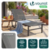 Lot de 2 Bain de soleil transat aluminium en textilene 190x62x31cm gris - VOUNOT FR