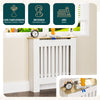 Cache radiateur en MDF avec lattes et etagere 78×19×82 cm Blanc Chêne - VOUNOT FR