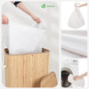 Panier a linge en bambou rectangulaire avec couvercle 72L - VOUNOT FR