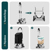 Chariot de courses pliable monte escalier aluminium noir - VOUNOT FR