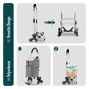 Chariot de courses pliable monte escalier aluminium gris - VOUNOT FR
