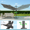 Parasol deporte inclinable Premium carre avec housse protection 3x3m Roma Gris - VOUNOT FR