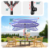 Parasol de jardin 2m avec ancrage sol et sac de transport Bleu blanc - VOUNOT FR