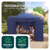 Tonnelle de jardin renforcée 3x3m pliable Barnum avec 4 parois latérales et fenêtres bleu - VOUNOT FR