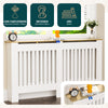 Cache radiateur en MDF avec lattes et etagere 152×19×82 cm Blanc Chêne - VOUNOT FR