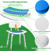 Chaise de douche avec dossier ergonomique a hauteur reglable en aluminum HDPE bleu - VOUNOT FR