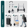 Chariot de course pliable aluminium 2 roues avec sac isotherme noir - VOUNOT FR