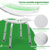 Siege de douche ergonomique a hauteur reglable en Aluminum HDPE blanc - VOUNOT FR