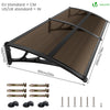 Auvent de porte marquise 200x80 cm transparent en Polycarbonate anti UV Marron - VOUNOT FR