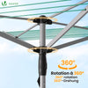Etendoir a Linge Exterieur Rotatif avec housse de protection et Surface etendage 50m Argent Vert - VOUNOT FR