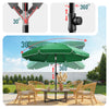 Parasol de jardin 2m avec ancrage sol et sac de transport Vert - VOUNOT FR