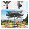 Parasol de jardin 2m avec ancrage sol et sac de transport Gris - VOUNOT FR