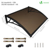 Auvent de porte marquise 120x80 cm transparent en Polycarbonate anti UV Marron - VOUNOT FR