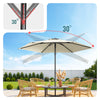 Parasol de jardin inclinable avec aeration et sac bandouliere 270cm beige