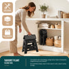 Tabouret pliant antiderapant 37x30x32.5 cm plastique noir - VOUNOT FR