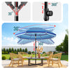 Parasol de jardin 2m avec ancrage sol et sac de transport Bleu mixte - VOUNOT FR
