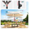 Parasol de jardin 2m avec ancrage sol et sac de transport Beige - VOUNOT FR