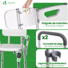 Chaise de douche avec accoudoir et dossier ergonomique a hauteur reglable en aluminum HDPE blanc - VOUNOT FR