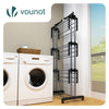 Sechoir a linge etendoir 4 niveaux 126x63x170cm noir-gris