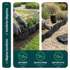Lot de 175 pcs Bordure de jardin imitation pierre facile a installer 26.7m noir - VOUNOT FR