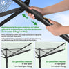 Etendoir a Linge Exterieur Rotatif avec housse de protection et Surface etendage 45m Noir - VOUNOT FR
