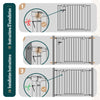 Barriere de securite a pression sans percage Largeur 103-110cm Metal blanc - VOUNOT FR