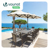 Parasol Jardin Double Aluminium 150 x 300 cm beige - VOUNOT FR
