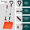 Pelle à Neige Démontable avec Manche en Aluminium avec Grattoir Télescopique Orange