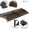 Auvent de porte marquise 200x80 cm transparent en Polycarbonate anti UV Marron - VOUNOT FR
