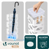 Porte-parapluies Metal avec bac de recuperation eau et 4 Crochets Motif Hexagonal 15.5 x 15.5 x 43.5 cm blanc - VOUNOT FR