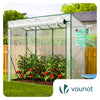 Serre de jardin Serre tomates avec porte et fenetres moustiquaire bache PE renforcee 135g/m2 200x77x170cm Blanc - VOUNOT FR