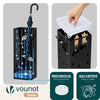 Porte-parapluies Metal avec bac de recuperation eau et 4 Crochets Motif Parapluie 15.5 x 15.5 x 43.5 cm noir - VOUNOT FR